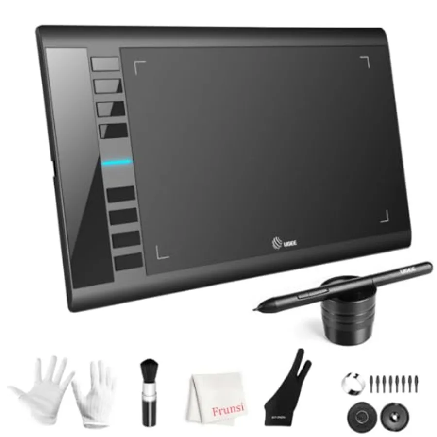 Drawing Tablet, M708 10 x 6 inch Large Drawing Tablet with 8 Hot Keys, Passive Stylus of 16384 Levels Pressure, Digital Graphic
Drawing Tablet, M708 10 x 6 inch Large Drawing Tablet with 8 Hot Keys, Passive Stylus of 16384 Levels Pressure, Digital Graphic