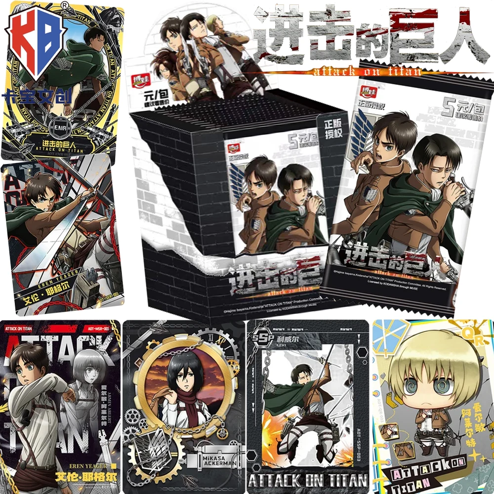 New Genuine Kabao Attack on Titan Collection Cards Freedom Chapter Series Classic Popular Anime SP UR SSR Character Cards Gifts
New Genuine Kabao Attack on Titan Collection Cards Freedom Chapter Series Classic Popular Anime SP UR SSR Character Cards Gifts