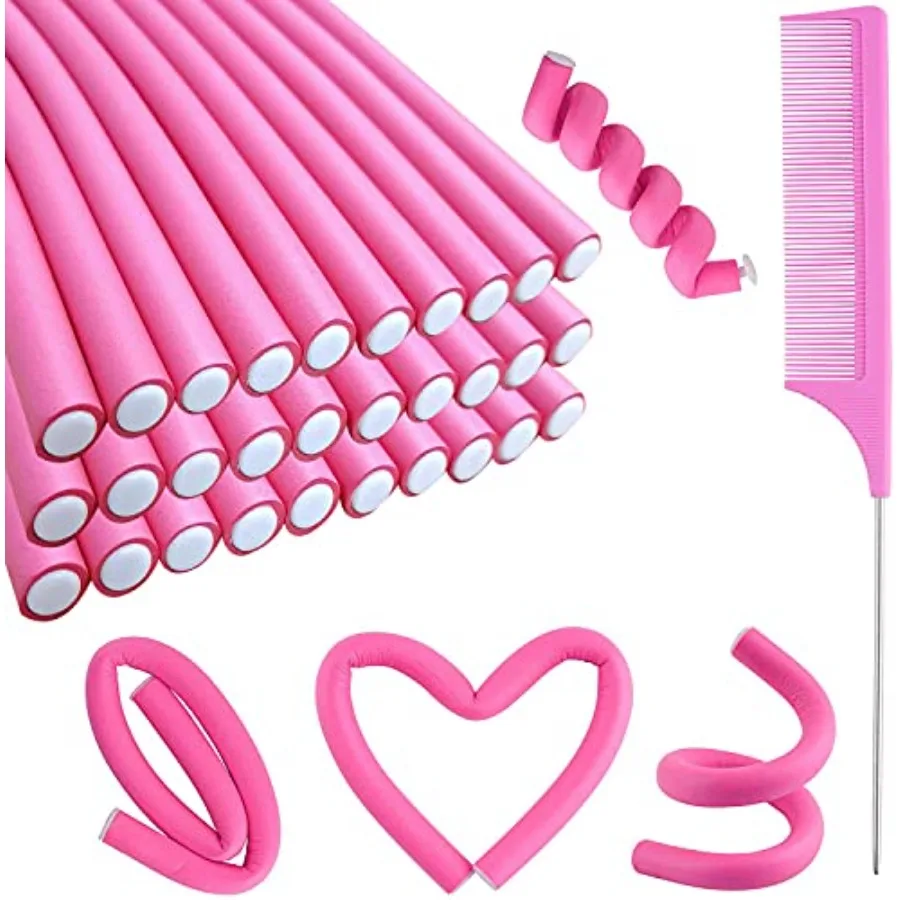 30PCS 9.45 Flexi Rods Curlers Set for Short and Long Hair, No Heat Foam Rollers with Steel Comb
30PCS 9.45 Flexi Rods Curlers Set for Short and Long Hair, No Heat Foam Rollers with Steel Comb