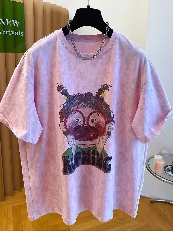 plus Size Women's Pink Printed T-Shirt Summer Thin Short Sleeve Loose Fit Breathable Cotton Casual round Neck Top
plus Size Women's Pink Printed T-Shirt Summer Thin Short Sleeve Loose Fit Breathable Cotton Casual round Neck Top