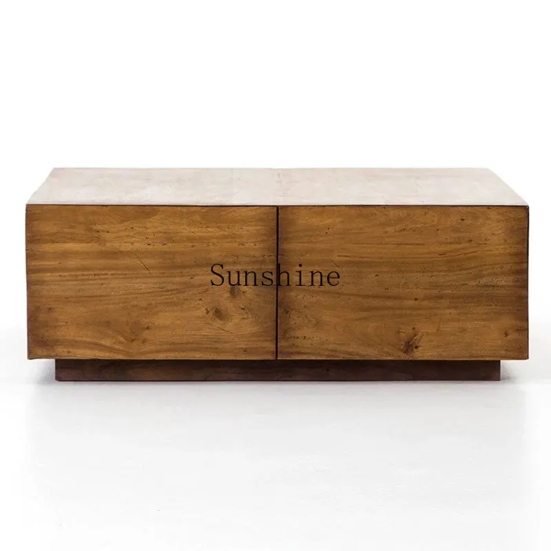 Coffee table solid wood French retro square wooden box floor-to-ceiling living room household side table
Coffee table solid wood French retro square wooden box floor-to-ceiling living room household side table