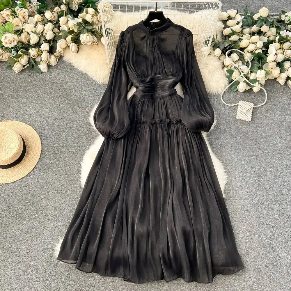 BabYoung Advanced 2025 Elegant Stand Collar Dress Sexy Sweet French Style Ruched Slim Waist Robe Big Swing Chiffon Puff Vestidos
BabYoung Advanced 2025 Elegant Stand Collar Dress Sexy Sweet French Style Ruched Slim Waist Robe Big Swing Chiffon Puff Vestidos