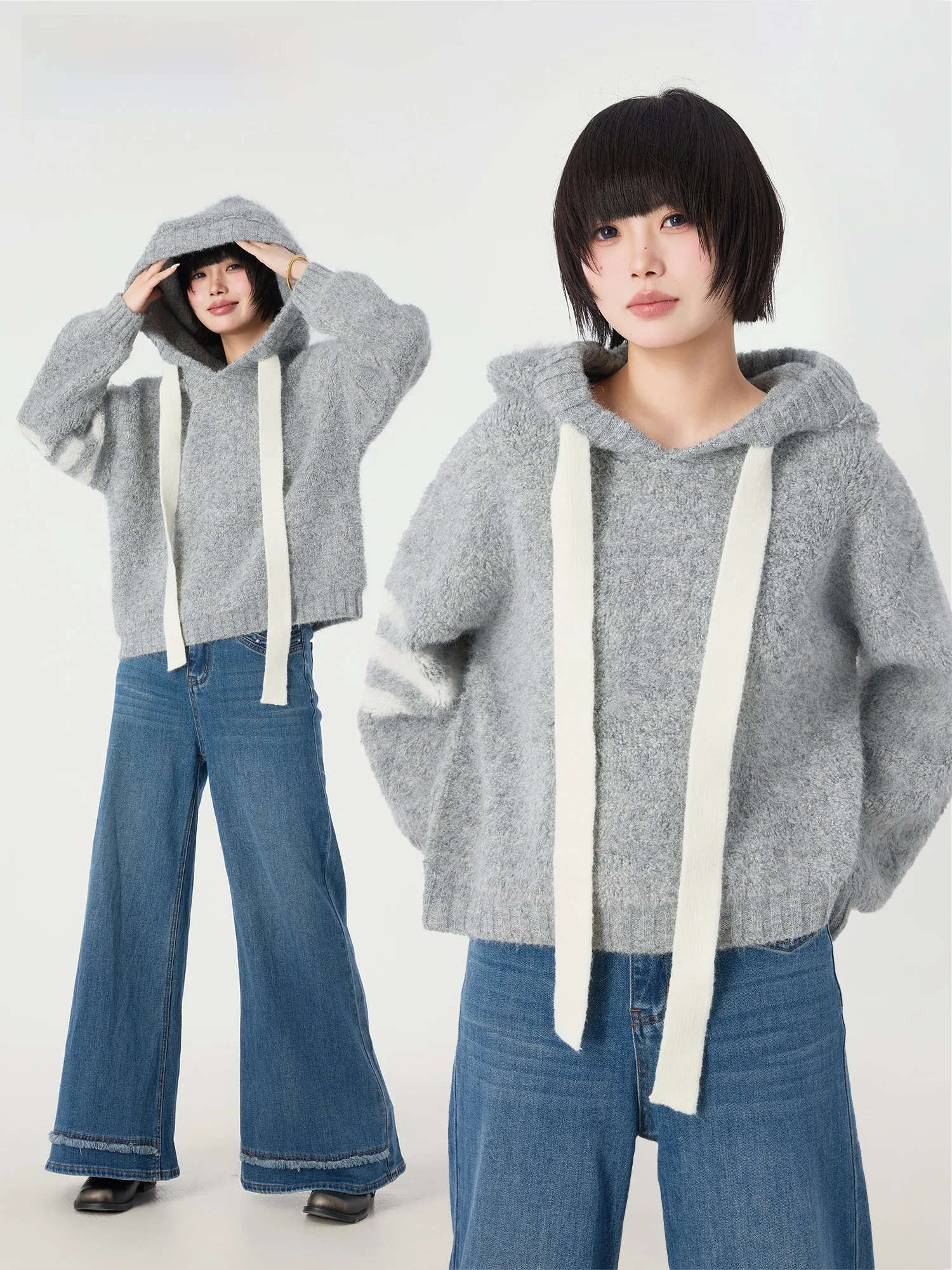 Новый зимний легкий вязаный свитер Didimax с капюшоном, свободный крой, фактурная ткань, женский, W26749, из полиэфирного волокна, топ с капюшоном
Новый зимний легкий вязаный свитер Didimax с капюшоном, свободный крой, фактурная ткань, женский, W26749, из полиэфирного волокна, топ с капюшоном