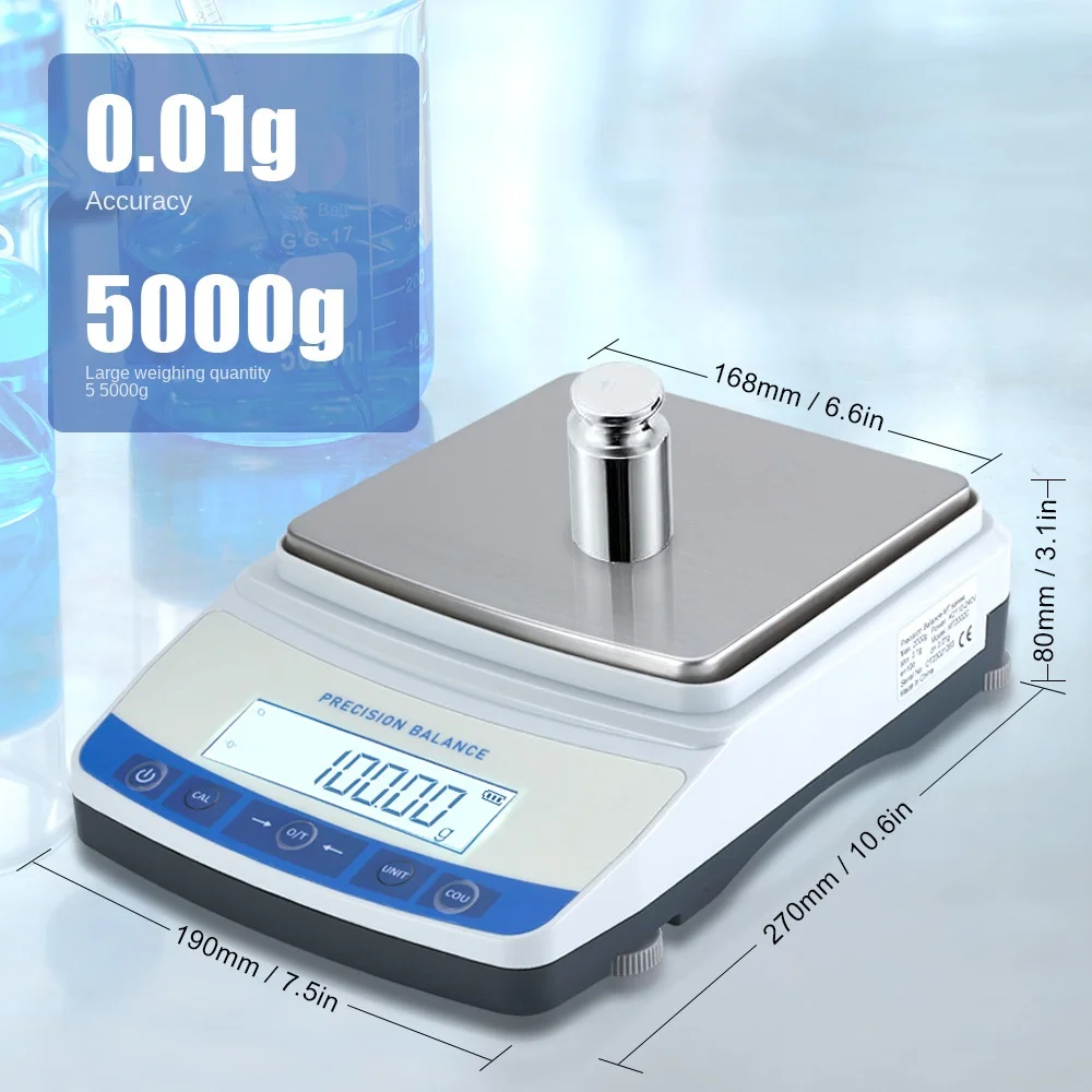 Precision 0.01g Rechargeable Electronic Balance High-Accuracy Analytical Laboratory Scale for Jewelry Lab Precision Instruments
Precision 0.01g Rechargeable Electronic Balance High-Accuracy Analytical Laboratory Scale for Jewelry Lab Precision Instruments