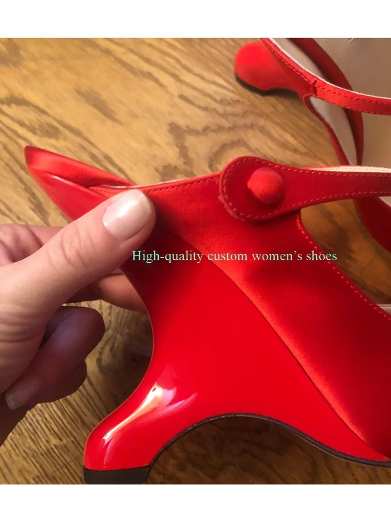 Red Tip Satin Fabric Unique Heels Low-Cut Sandals Hollowed-Out Instep Ankle Buckle Runway Style Handmade Luxury Women's Shoes
Red Tip Satin Fabric Unique Heels Low-Cut Sandals Hollowed-Out Instep Ankle Buckle Runway Style Handmade Luxury Women's Shoes