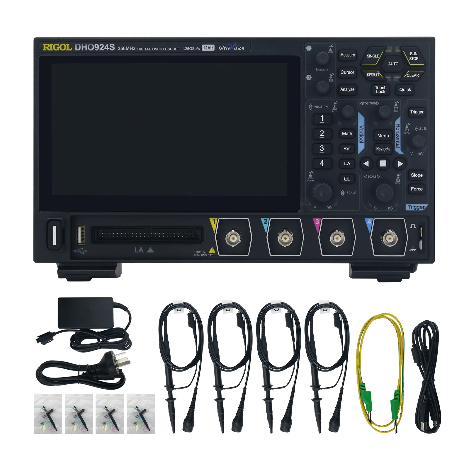 RIGOL DHO924S 250MHz 4-Channel 12Bit 1.25GSa/s Portable Digital Oscilloscope Support Bode Plot Loop Analysis
RIGOL DHO924S 250MHz 4-Channel 12Bit 1.25GSa/s Portable Digital Oscilloscope Support Bode Plot Loop Analysis