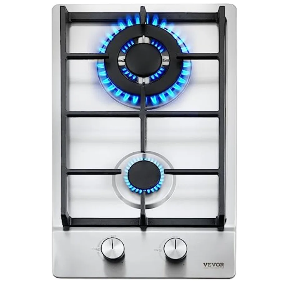 Gas Cooktop 12 inch Max 12250BTU 2 Burners Built-in Stainless Steel Gas Stove Top LPG/NG Convertible Dual Fuel Natural Gas Hob
Gas Cooktop 12 inch Max 12250BTU 2 Burners Built-in Stainless Steel Gas Stove Top LPG/NG Convertible Dual Fuel Natural Gas Hob