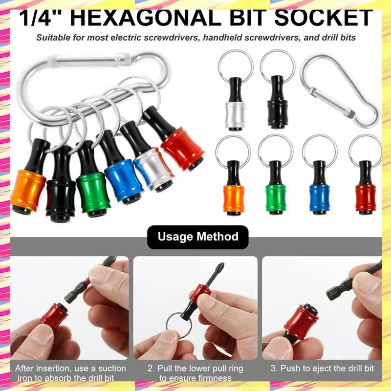 ABJJ 12 шт. 1/4-дюймовый держатель отвертки с шестигранным хвостовиком, брелок для ключей, быстросменный удлинитель для дрели, брелок из алюминиевого сплава
ABJJ 12 шт. 1/4-дюймовый держатель отвертки с шестигранным хвостовиком, брелок для ключей, быстросменный удлинитель для дрели, брелок из алюминиевого сплава