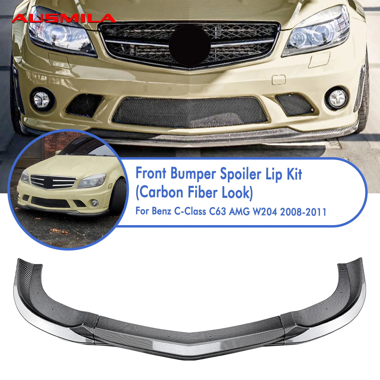 Front Bumper Spoiler Lip Lower Splitter Protector Chin Blade For Mercedes Benz W204 C Class Sedan C63 AMG 2008 2009 2010 2011
Front Bumper Spoiler Lip Lower Splitter Protector Chin Blade For Mercedes Benz W204 C Class Sedan C63 AMG 2008 2009 2010 2011