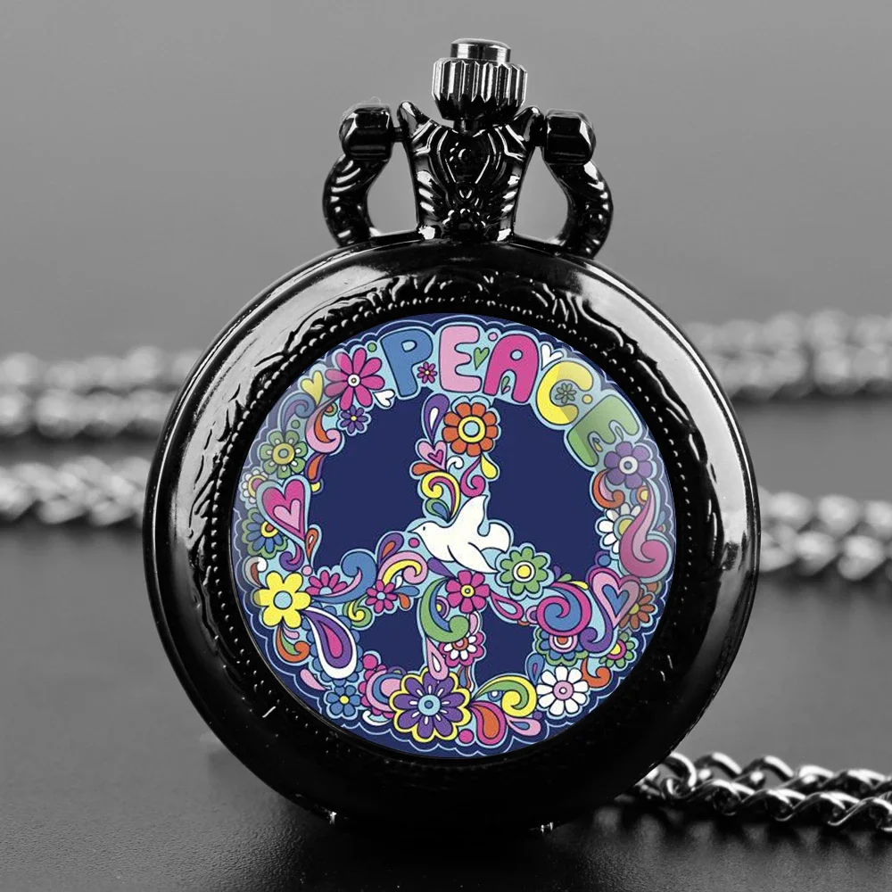 Peace and Love Glass Dome Quartz Pocket Watch Arabic Numeral Dial Vintage Men Women Necklace Pendant Creative Clock Gifts
Peace and Love Glass Dome Quartz Pocket Watch Arabic Numeral Dial Vintage Men Women Necklace Pendant Creative Clock Gifts