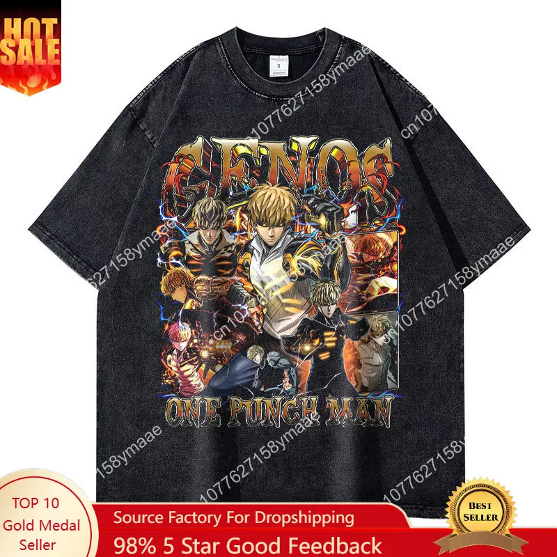 Genos T Shirt Vintage Washed Oversized Anime One Punch Man T-shirts Manga Short Sleeve Saitama Garou Tops Tees Man 100% Cotton
Genos T Shirt Vintage Washed Oversized Anime One Punch Man T-shirts Manga Short Sleeve Saitama Garou Tops Tees Man 100% Cotton