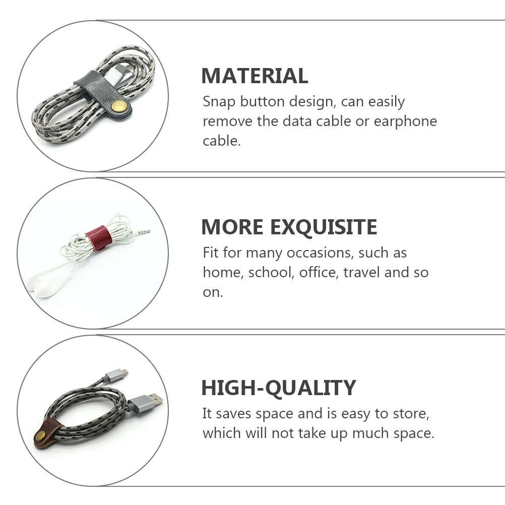 15 Pcs Cord ganizer High Grade Material Snap Button Wire Container Ties Fixing Clips Earphone Winder Hub Line Cowhide
15 Pcs Cord ganizer High Grade Material Snap Button Wire Container Ties Fixing Clips Earphone Winder Hub Line Cowhide
