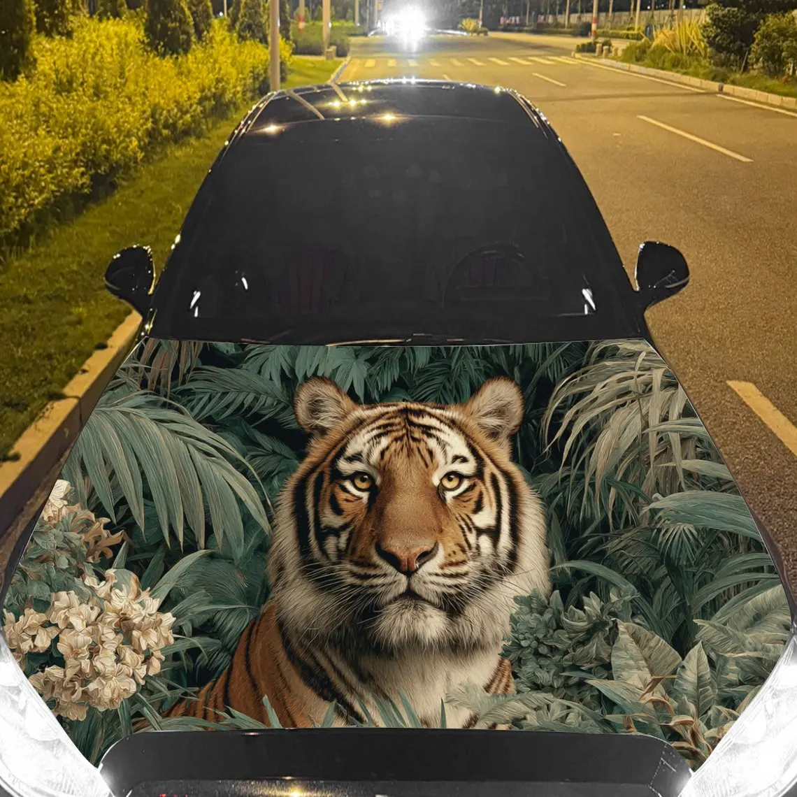 Car Decal Tiger with Lush Tropical Foliage & White Flowers Artistic Background & Ferocious-Natural Elegance Aesthetic Car Hood S
Car Decal Tiger with Lush Tropical Foliage & White Flowers Artistic Background & Ferocious-Natural Elegance Aesthetic Car Hood S