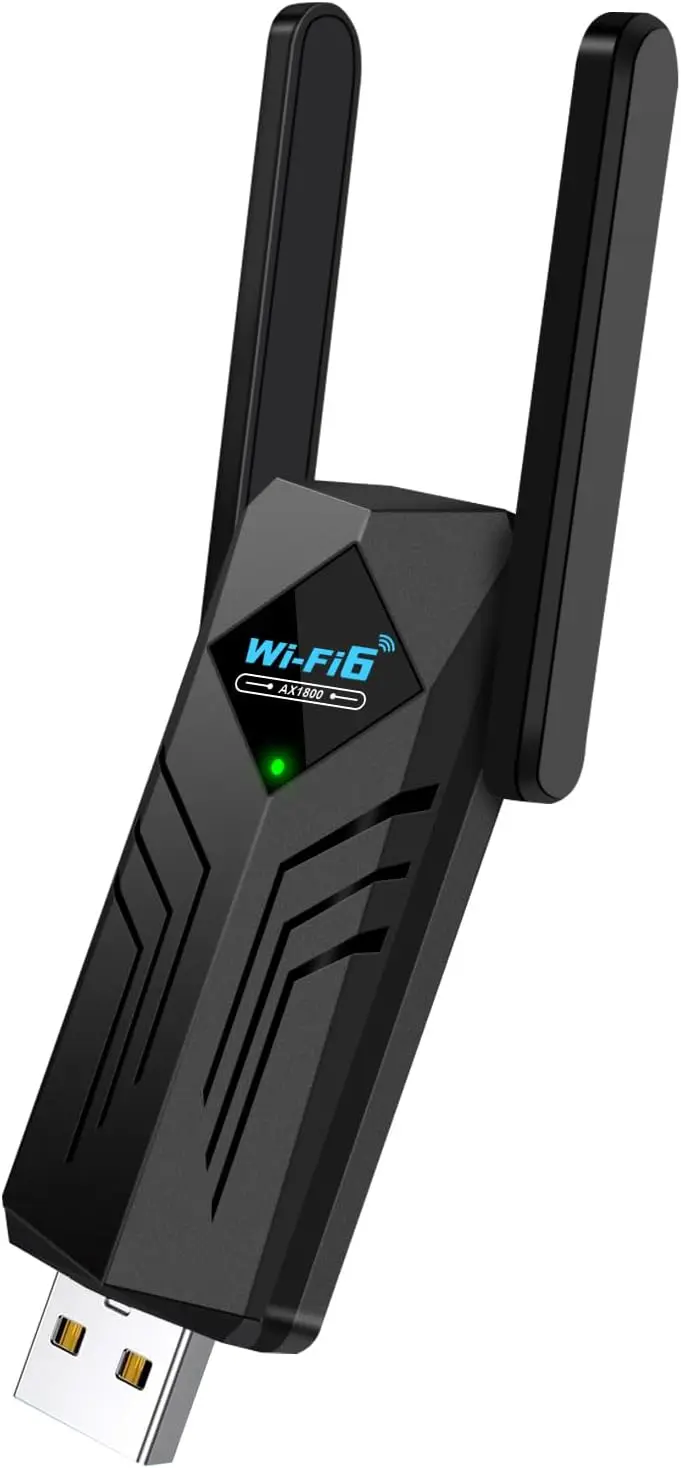 USB WiFi 6 Adapter Dual 3dBi Antennas 5GHz/2.4GHz Dual Band Wireless Network Adapter for Desktop PC Laptop Windows 11/10/7 Gaming Streaming
USB WiFi 6 Adapter Dual 3dBi Antennas 5GHz/2.4GHz Dual Band Wireless Network Adapter for Desktop PC Laptop Windows 11/10/7 Gaming Streaming