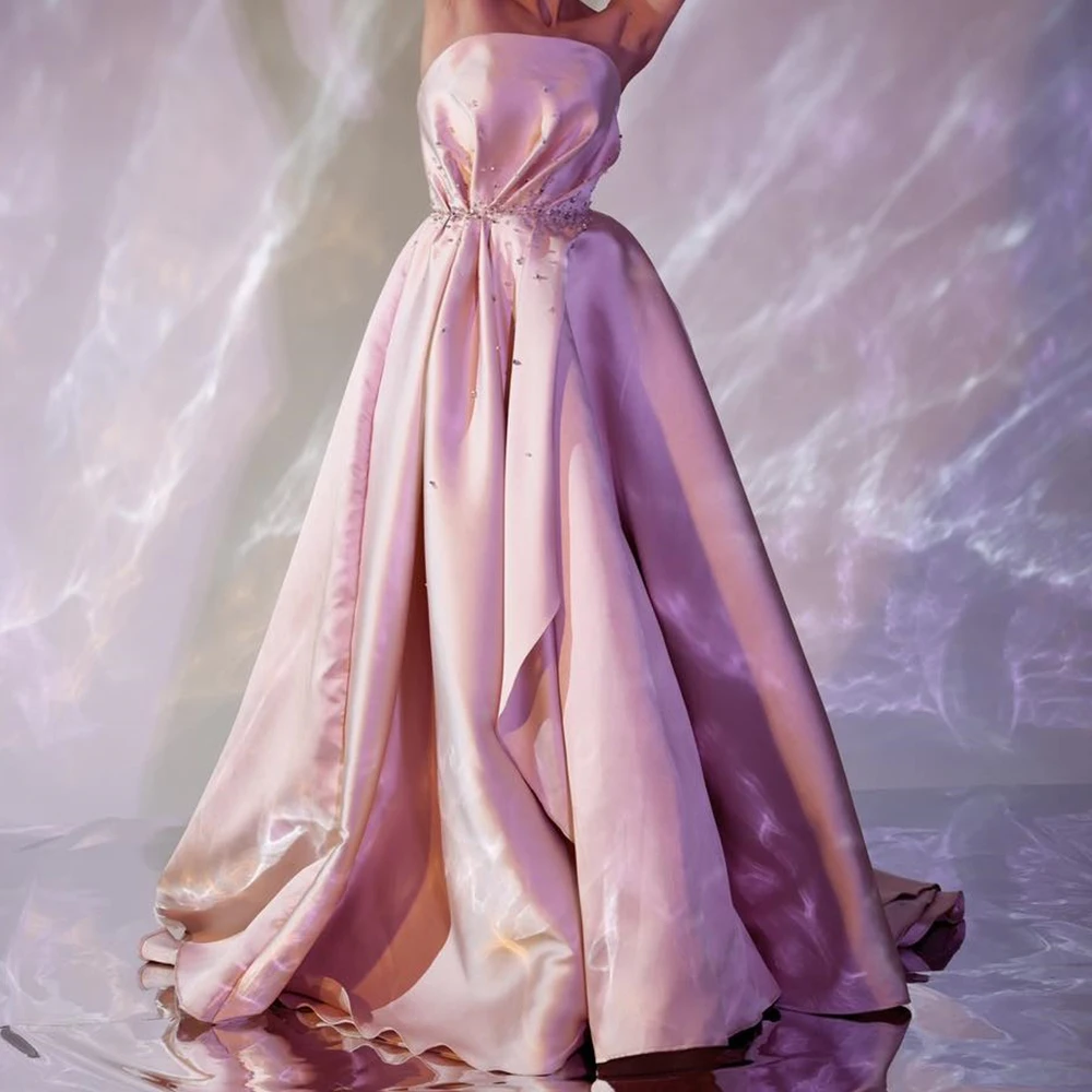 Customized Graceful Satin A-Line Crystal Evening Dresses Strapless Sleeveless Panel Train Special Occasion Gowns Delic
Customized Graceful Satin A-Line Crystal Evening Dresses Strapless Sleeveless Panel Train Special Occasion Gowns Delic