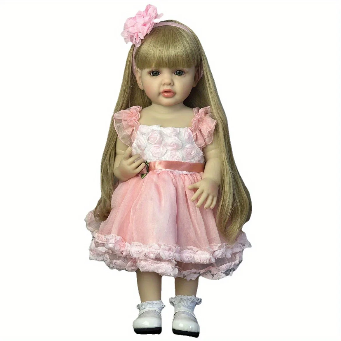 BZDOLL 55cm 22inch Reborn Baby Doll with Full Body Vinyl, Lifelike Princess Toddler Newborn Bebe Bath Toy Lovely Gift for 3+ Kid
BZDOLL 55cm 22inch Reborn Baby Doll with Full Body Vinyl, Lifelike Princess Toddler Newborn Bebe Bath Toy Lovely Gift for 3+ Kid