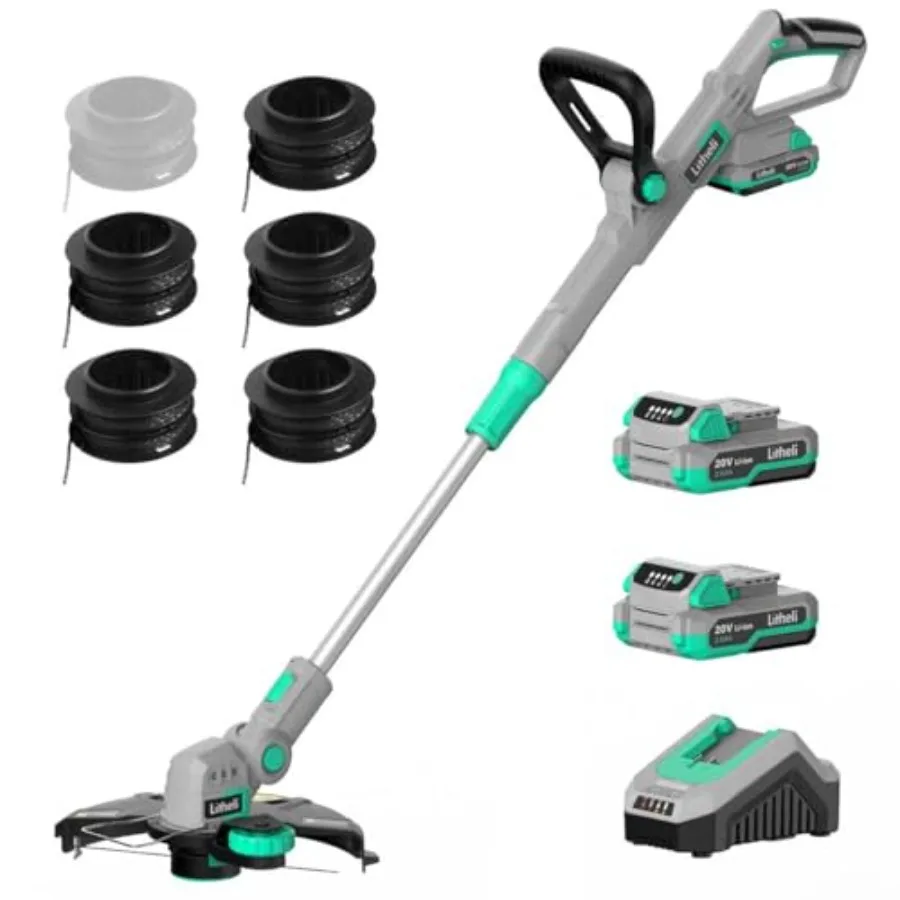 20V 12 Inch Cordless String Trimmer Edger 2 X 2.0Ah Battery Powered Weed Eater with AutoFeed for Lawn Trimming Edging with 6 Pc
20V 12 Inch Cordless String Trimmer Edger 2 X 2.0Ah Battery Powered Weed Eater with AutoFeed for Lawn Trimming Edging with 6 Pc
