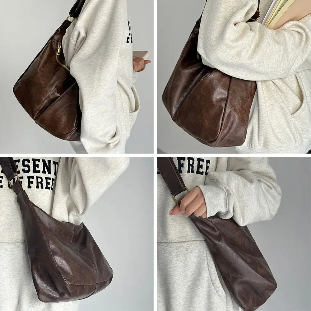 Fashion Large Capacity Shoulder Bags PU Leather Vintage Crossbody Bags Maillard Simple Messenger Bag Women Men
Fashion Large Capacity Shoulder Bags PU Leather Vintage Crossbody Bags Maillard Simple Messenger Bag Women Men