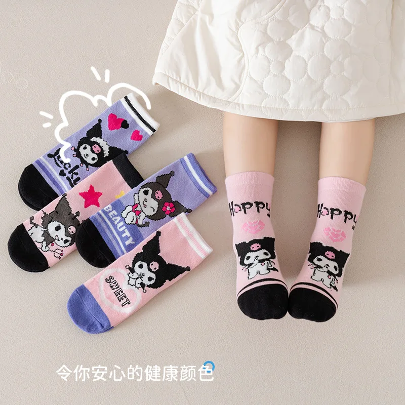 5 Pairs Sanrio Kuromi Kids Socks Kuromi Kawaii New Fall Winter Cartoon Children Mid-calf Socks Cotton Sock for Girls
5 Pairs Sanrio Kuromi Kids Socks Kuromi Kawaii New Fall Winter Cartoon Children Mid-calf Socks Cotton Sock for Girls