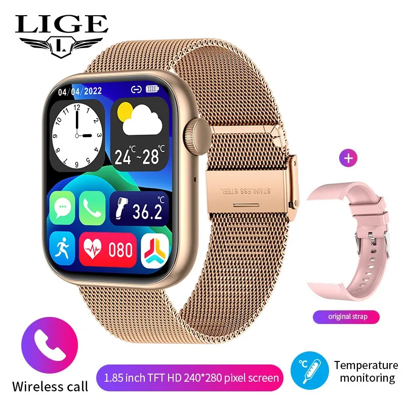Женские умные часы LIGE, браслет для мониторинга сердечного ритма и температуры, Bluetooth-вызов, водонепроницаемый спортивный фитнес-трекер, умные часы
Женские умные часы LIGE, браслет для мониторинга сердечного ритма и температуры, Bluetooth-вызов, водонепроницаемый спортивный фитнес-трекер, умные часы