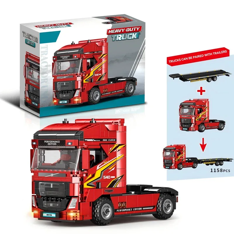 Classic European heavy-duty truck building block toy, comes with a trailer model, perfect as a gift for car enthusiasts
Classic European heavy-duty truck building block toy, comes with a trailer model, perfect as a gift for car enthusiasts