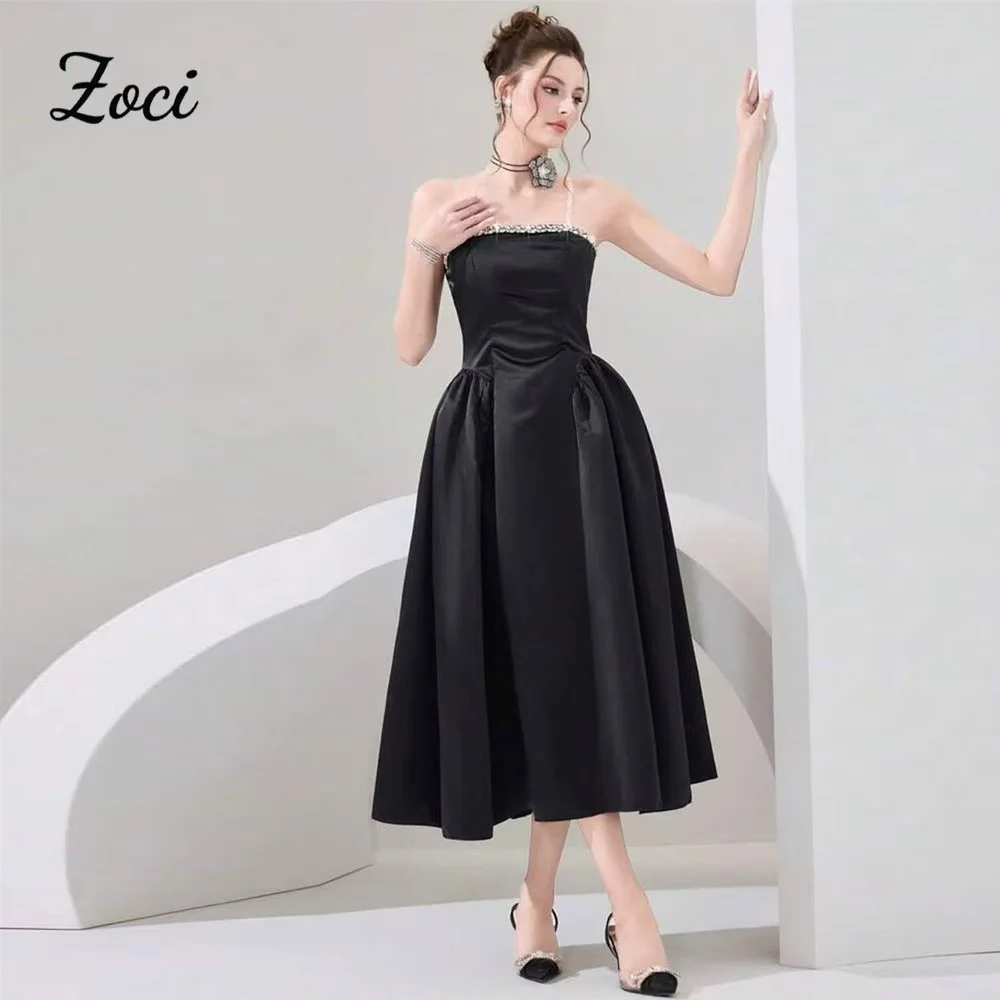 Zoci Black A Line Midi Strapless Prom Dresses Customized Satin Beadings Women Formal Party Dress Backless Arabic Evening Gowns
Zoci Black A Line Midi Strapless Prom Dresses Customized Satin Beadings Women Formal Party Dress Backless Arabic Evening Gowns