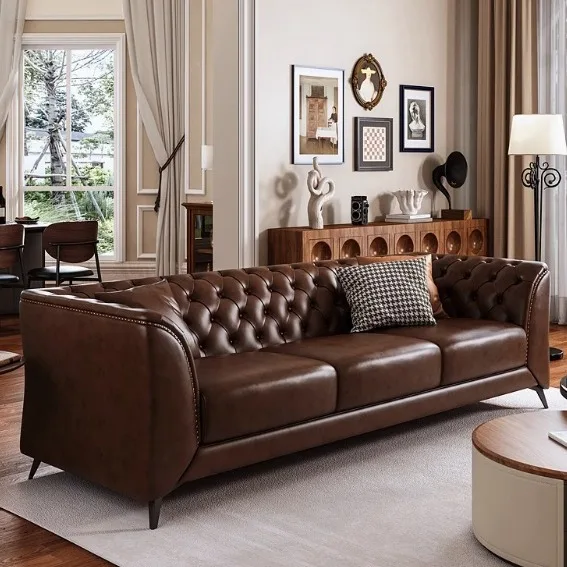American leather sofa simple European buckle first layer oil wax cowhide sofa
American leather sofa simple European buckle first layer oil wax cowhide sofa