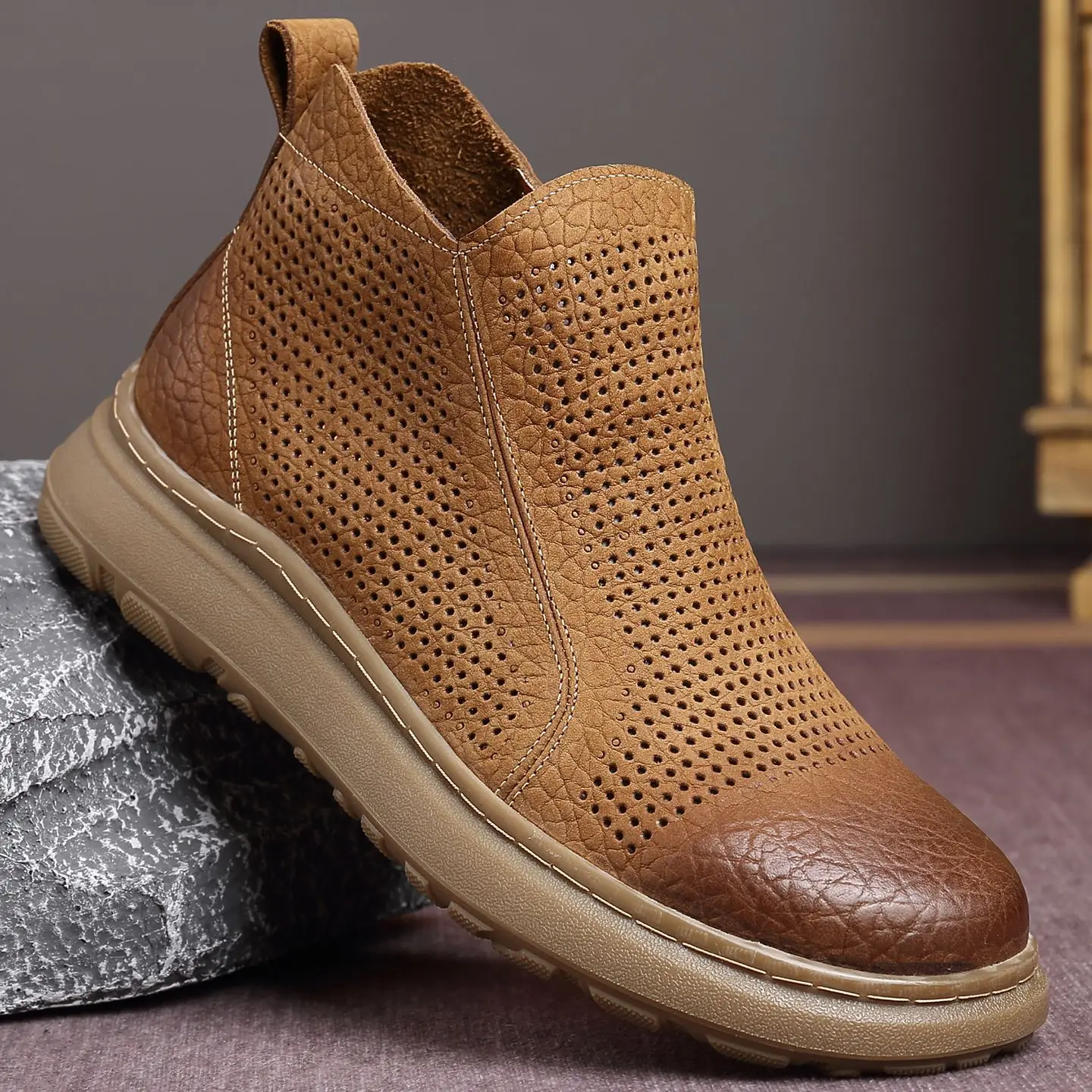 High Top Genuine Leather Shoes Men Hollow Hole Summer Luxury Loafers Business Office Formal Dress Suit Casual Oxford Boots 2026
High Top Genuine Leather Shoes Men Hollow Hole Summer Luxury Loafers Business Office Formal Dress Suit Casual Oxford Boots 2026