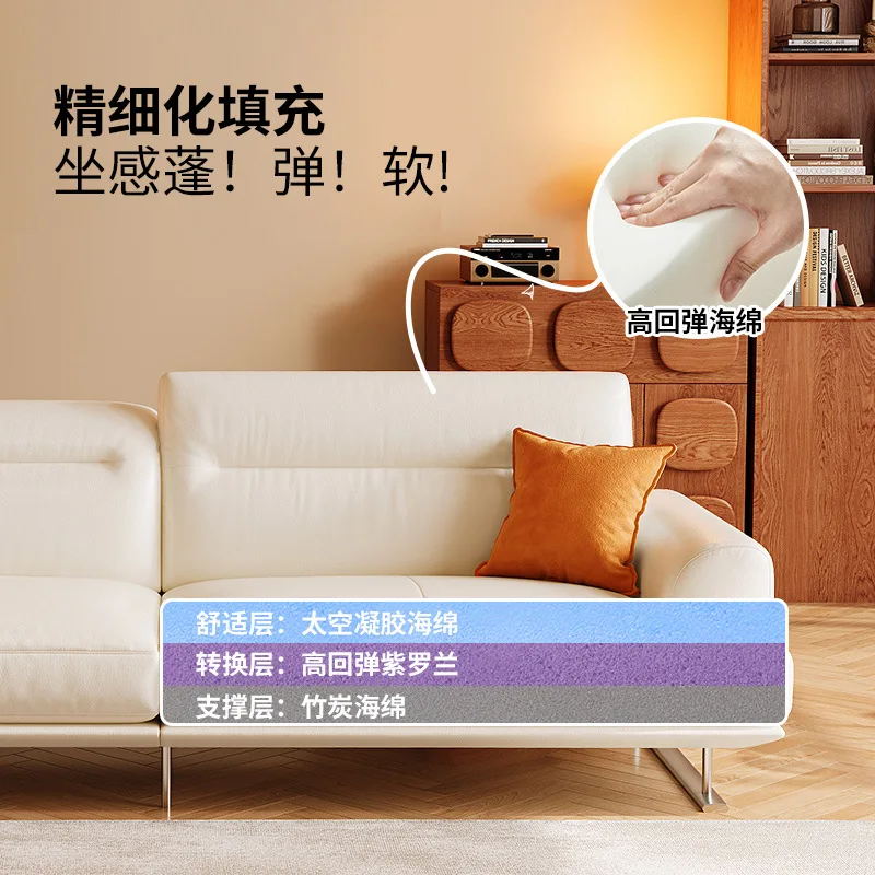French Small Apartment Living Room Retro White Big White Sofa Multi-gear Adjustable Headrest Leather Sofa
French Small Apartment Living Room Retro White Big White Sofa Multi-gear Adjustable Headrest Leather Sofa