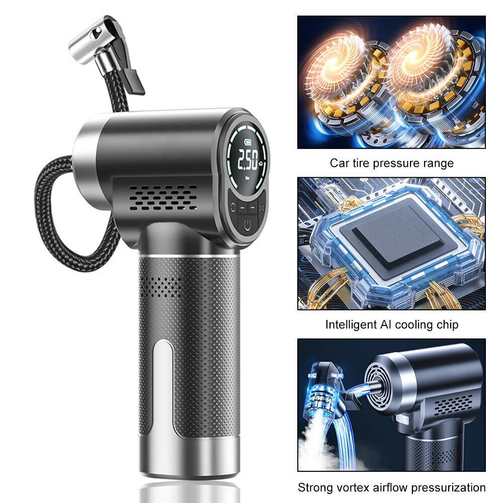 150PSI Car Air Compressor Electric Wireless Portable Tire Inflator Pump for Motorcycle Bicycle Boat AUTO Tyre Balls
150PSI Car Air Compressor Electric Wireless Portable Tire Inflator Pump for Motorcycle Bicycle Boat AUTO Tyre Balls