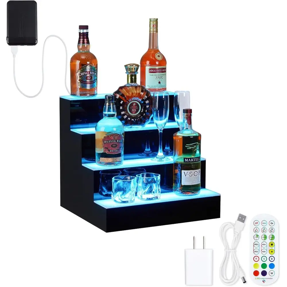 LED Lighted Liquor Bottle Display, 4 Tier 16 Inch LED Bar Display Shelf with Remote & App Control, Acrylic Lighted Bottle Displa
LED Lighted Liquor Bottle Display, 4 Tier 16 Inch LED Bar Display Shelf with Remote & App Control, Acrylic Lighted Bottle Displa