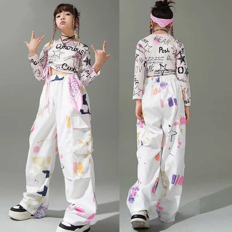 2024 Ballroom Hip Hop Dance Costumes For Kids White Crop Tops Cargo Pants Streetwear Girls Jazz Performance Stage Wear DN16872
2024 Ballroom Hip Hop Dance Costumes For Kids White Crop Tops Cargo Pants Streetwear Girls Jazz Performance Stage Wear DN16872
