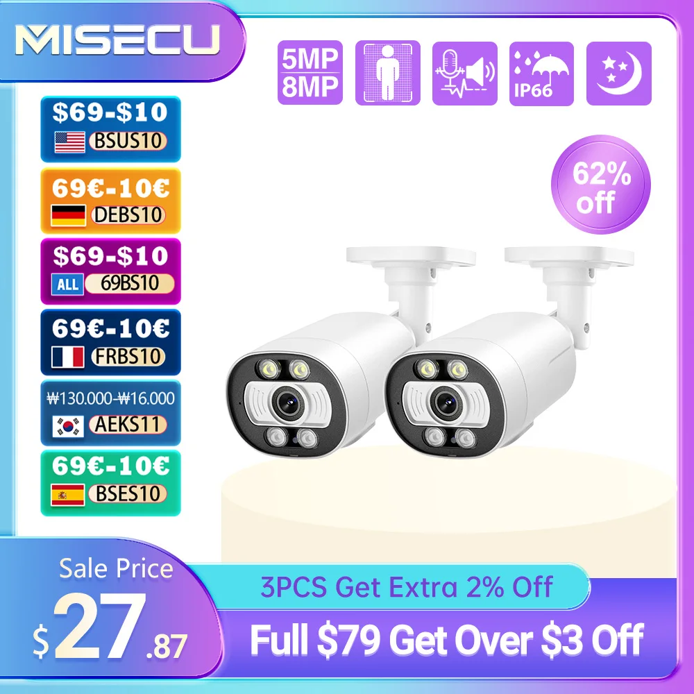 MISECU Super HD 5MP 8MP POE IP-камера наружного наблюдения камера безопасности двустороннее аудио Ai обнаружение человека цвет ночного видения
MISECU Super HD 5MP 8MP POE IP-камера наружного наблюдения камера безопасности двустороннее аудио Ai обнаружение человека цвет ночного видения