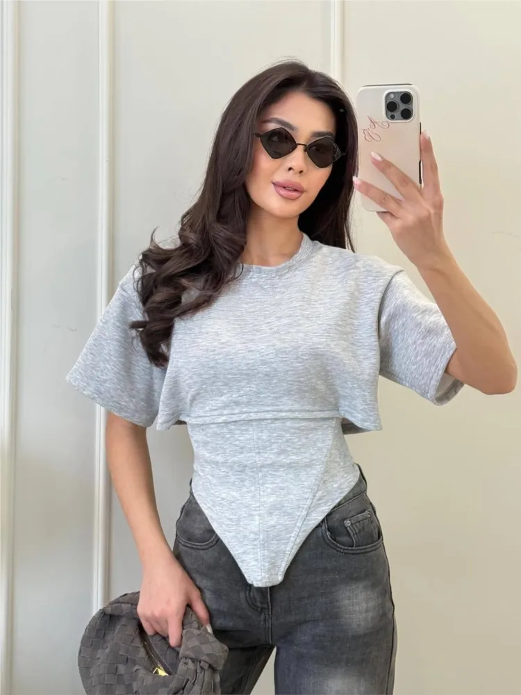 O-neck Short-sleeved Waist-tie Women's Tops 2026 Spring And Summer Casual Solid Color Women T-shirt Women's Streetwear New Style
O-neck Short-sleeved Waist-tie Women's Tops 2026 Spring And Summer Casual Solid Color Women T-shirt Women's Streetwear New Style