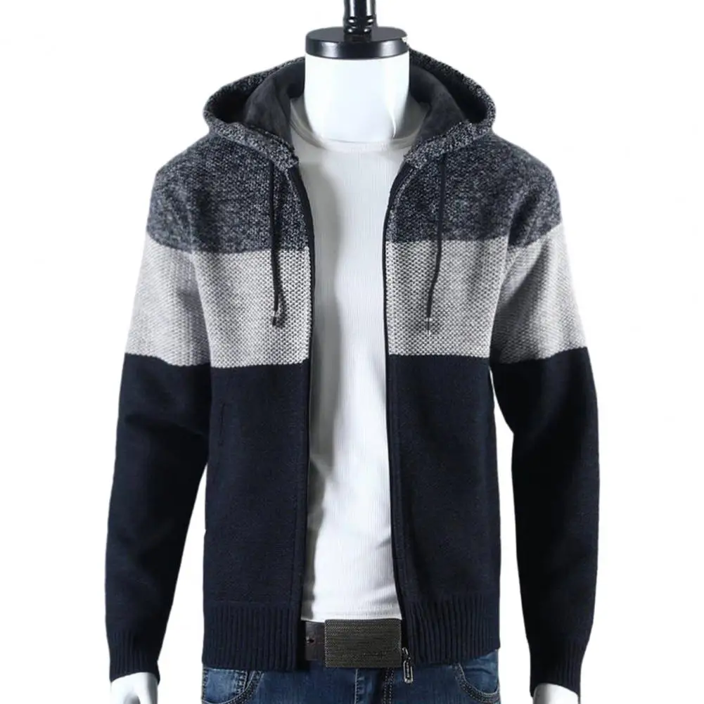 Men Sweater Jacket Knitted Hooded Drawstring Thick Long Sleeve Warm Zipper Closure Cardigan Coat Winter
Men Sweater Jacket Knitted Hooded Drawstring Thick Long Sleeve Warm Zipper Closure Cardigan Coat Winter