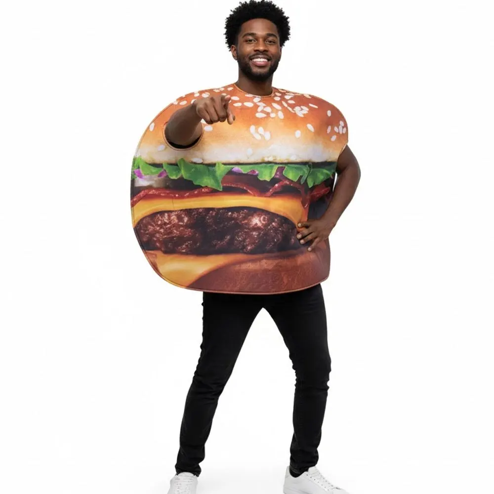 Композитный костюм гамбургера из губки, забавный наряд для еды для карнавальных вечеринок, костюм для косплея и наряда
Композитный костюм гамбургера из губки, забавный наряд для еды для карнавальных вечеринок, костюм для косплея и наряда