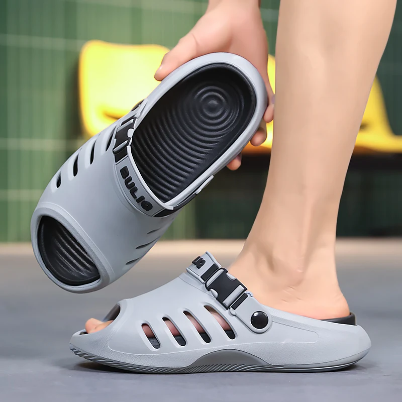 Новые летние мужские тапочки, большие размеры, с цветными блоками, с обнажением пальцев, быстросохнущие, перфорированные, дышащие и устойчивые к запаху пляжные
Новые летние мужские тапочки, большие размеры, с цветными блоками, с обнажением пальцев, быстросохнущие, перфорированные, дышащие и устойчивые к запаху пляжные