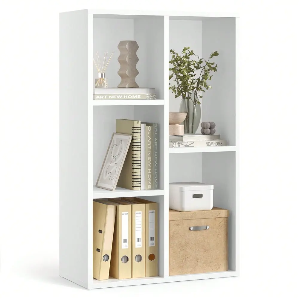 Versatile Bookcase, 5Compartment Freestanding Shelves And Cube Organizer In White Ideal For Small Spaces
Versatile Bookcase, 5Compartment Freestanding Shelves And Cube Organizer In White Ideal For Small Spaces