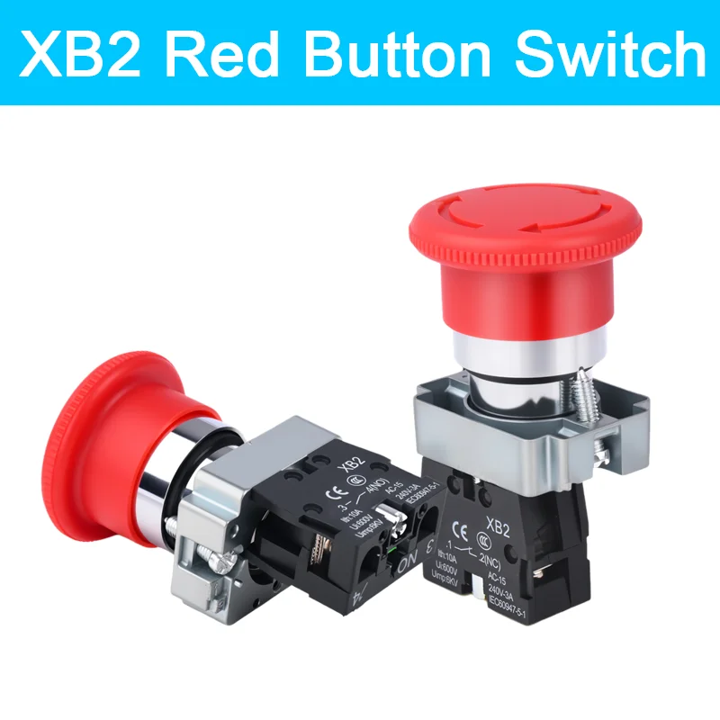 22mm red mushroom head emergency stop button switch NO/NC alarm button switch XB2-BA42 XB2-BA31 XB2-BA51 10A
22mm red mushroom head emergency stop button switch NO/NC alarm button switch XB2-BA42 XB2-BA31 XB2-BA51 10A