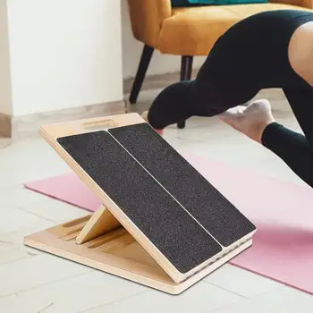 경사보드 접이식 미끄럼 방지 나무 종아리 들것, 휴대용 조절 가능한 다리 스트레칭, 가정 체육관 요가 운동 스포츠 운동