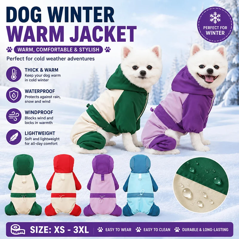 Winter Warm Dog Coat Down Jacket Windproof Pet Clothes for Small Medium Dogs Padded Clothing Chihuahua Clothes Pet Supplies
Winter Warm Dog Coat Down Jacket Windproof Pet Clothes for Small Medium Dogs Padded Clothing Chihuahua Clothes Pet Supplies