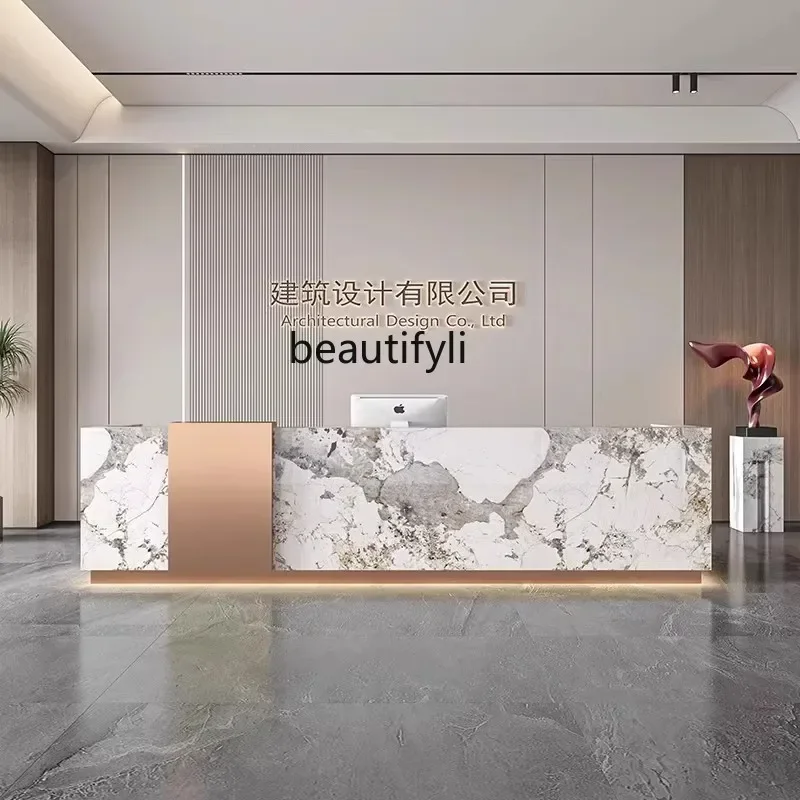 V Custom marble slate company hotel reception desk beauty salon checkout page stainless steel bar table
V Custom marble slate company hotel reception desk beauty salon checkout page stainless steel bar table