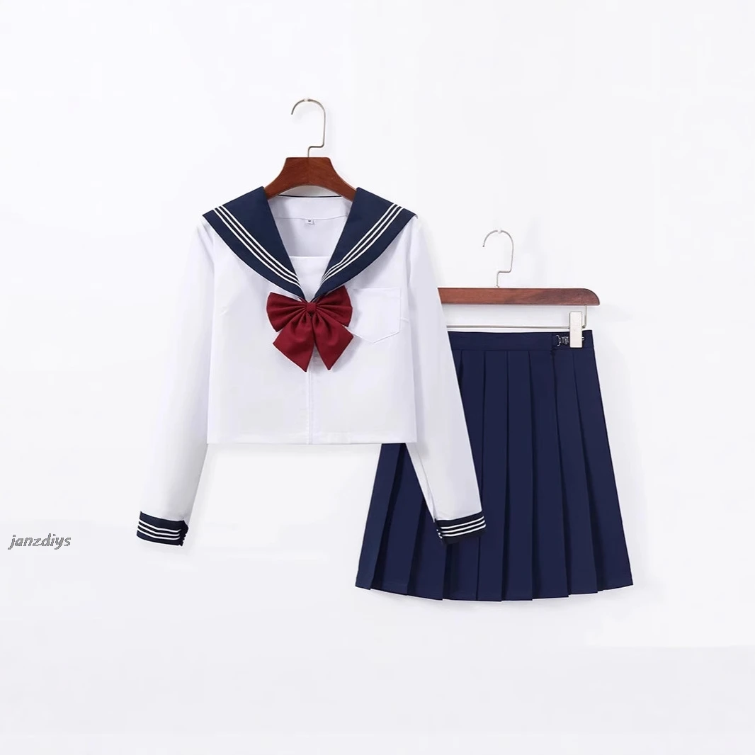 Authentic Japanese Style Long Sleeve Uniform Set with Collar White And Pleated Skirt JK Cosplay Costume for Women
Authentic Japanese Style Long Sleeve Uniform Set with Collar White And Pleated Skirt JK Cosplay Costume for Women