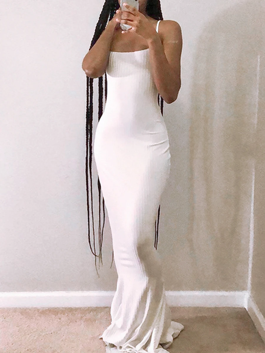 Women Sling Dress Low-Cut Bandage Straps Plain Knitted Bodycon Dress Elegant Ladies Summer Long Party Club Bar Outfits Slim
Women Sling Dress Low-Cut Bandage Straps Plain Knitted Bodycon Dress Elegant Ladies Summer Long Party Club Bar Outfits Slim
