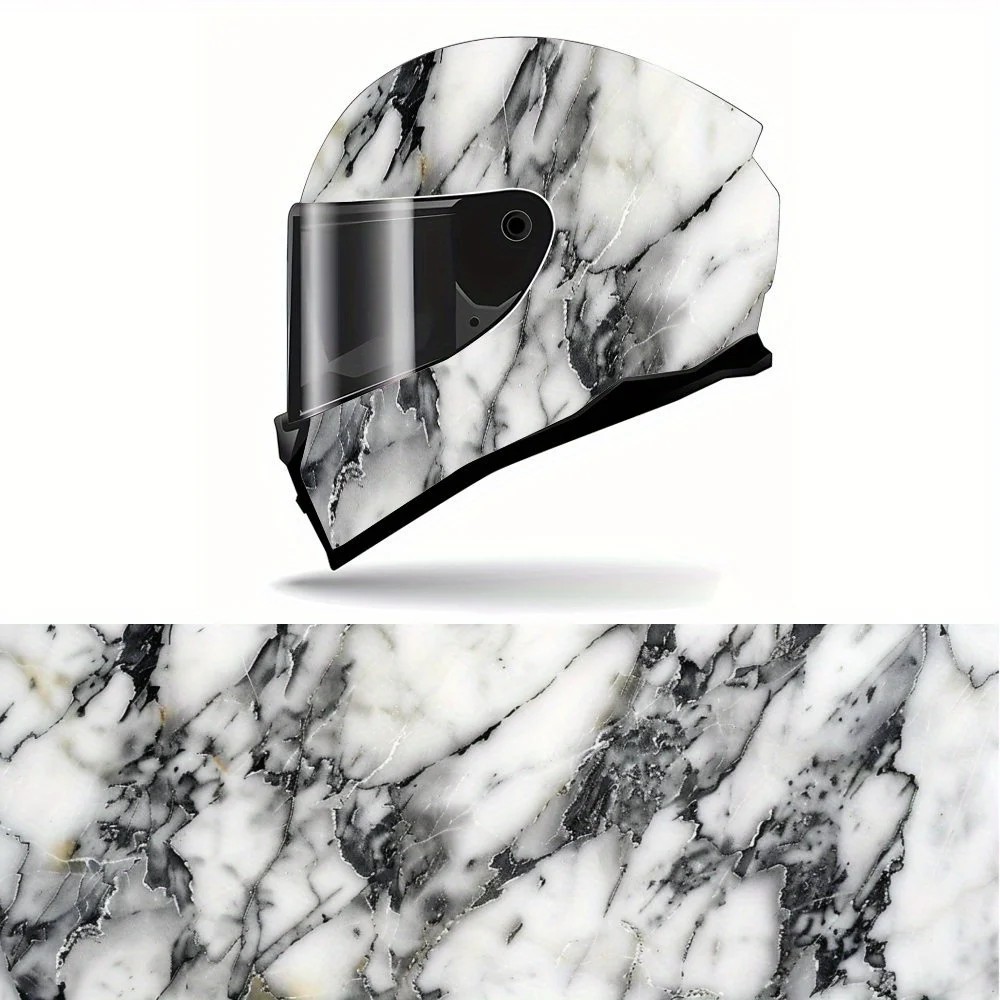 Black and White Marble Pattern Full Face Helmet Vinyl Wrap Sticker, Waterproof Scratch-Resistant Self-Adhesive PVC Decals, Artis
Black and White Marble Pattern Full Face Helmet Vinyl Wrap Sticker, Waterproof Scratch-Resistant Self-Adhesive PVC Decals, Artis