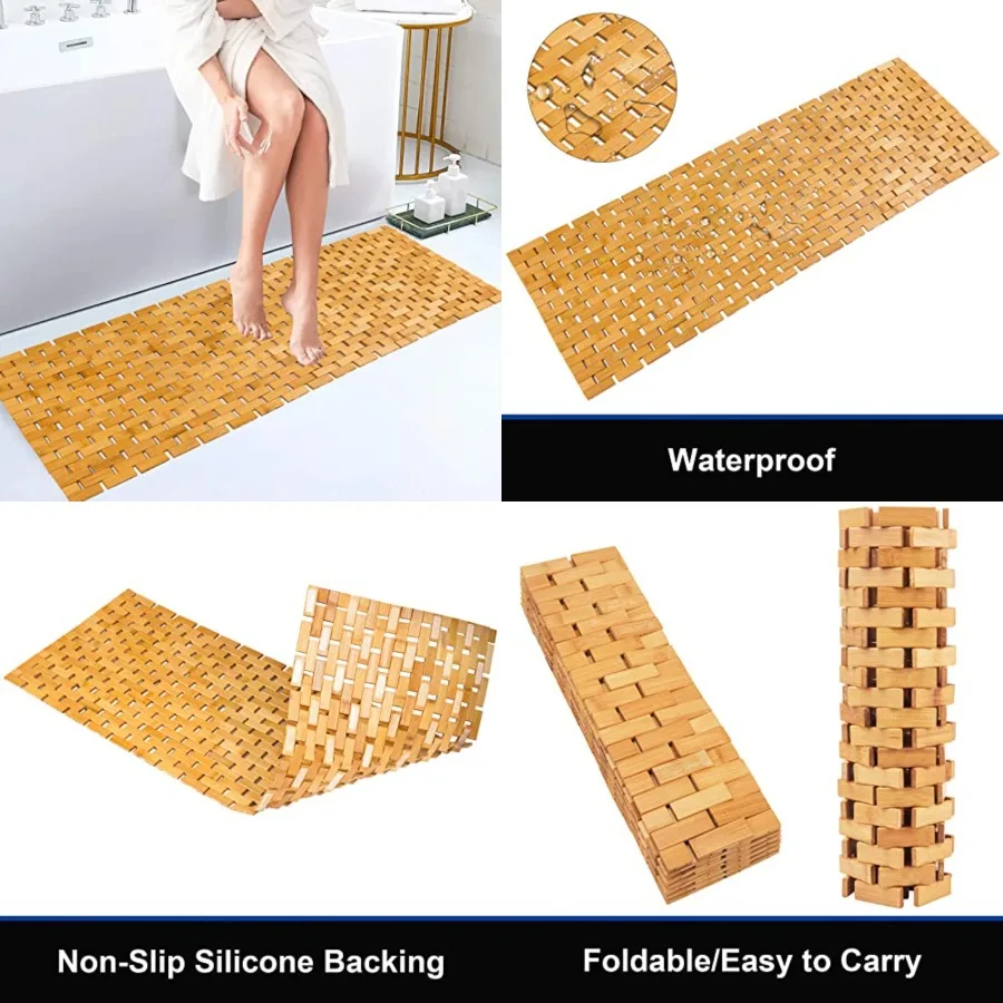 Bambo Bath Mat Bathroom Runner Long Large Rugs Floor Wood Shower Bathtub Waterproof Non Slip Accessories Inch Easy to Clean,,1
Bambo Bath Mat Bathroom Runner Long Large Rugs Floor Wood Shower Bathtub Waterproof Non Slip Accessories Inch Easy to Clean,,1