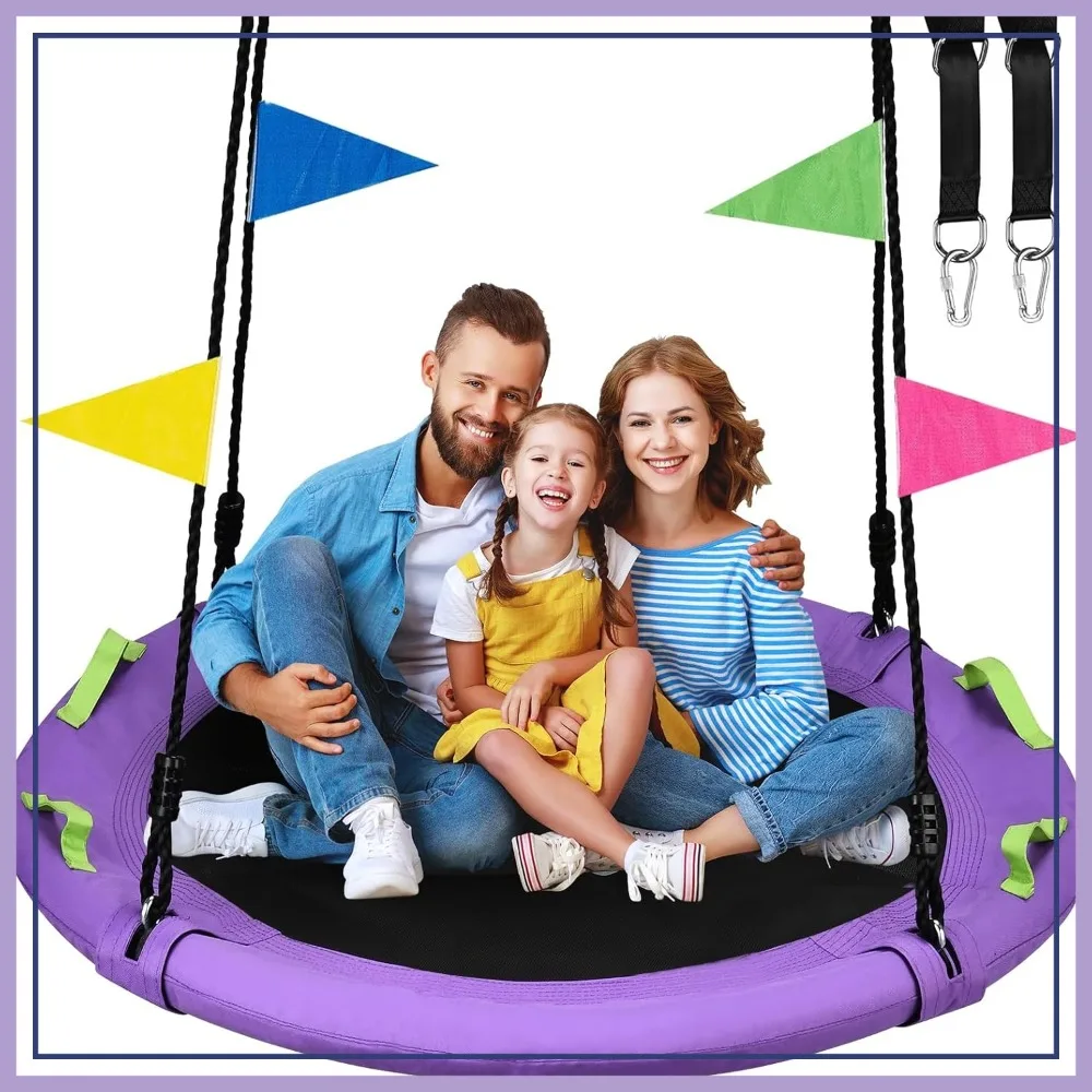 48 Inch Saucer Tree Swing, 900lbs Capacity, Holds 3-4 Kids, Adjustable Straps, Outdoor Playground, Purple
48 Inch Saucer Tree Swing, 900lbs Capacity, Holds 3-4 Kids, Adjustable Straps, Outdoor Playground, Purple