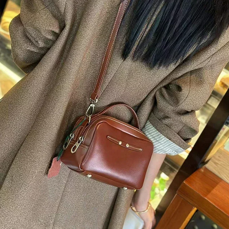 Women's Cow Genuine Leather Bag Female Double Zippers Crossbody Messenger Bags Ladies Urban Minimalism Fashion Shoulder Handbag
Women's Cow Genuine Leather Bag Female Double Zippers Crossbody Messenger Bags Ladies Urban Minimalism Fashion Shoulder Handbag