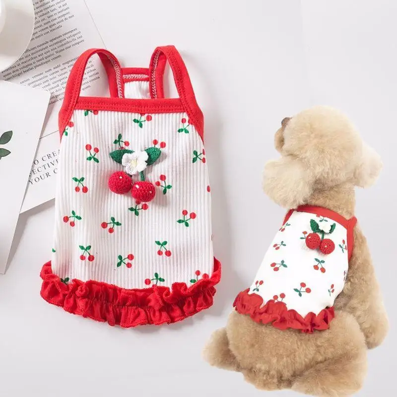 Dog Vest Cute Cherry Clothing For Small Dog Vest Summer Cooling Cat Vest Falbala Pet Clothes For Dog Breathable Soft Cat Clothes
Dog Vest Cute Cherry Clothing For Small Dog Vest Summer Cooling Cat Vest Falbala Pet Clothes For Dog Breathable Soft Cat Clothes