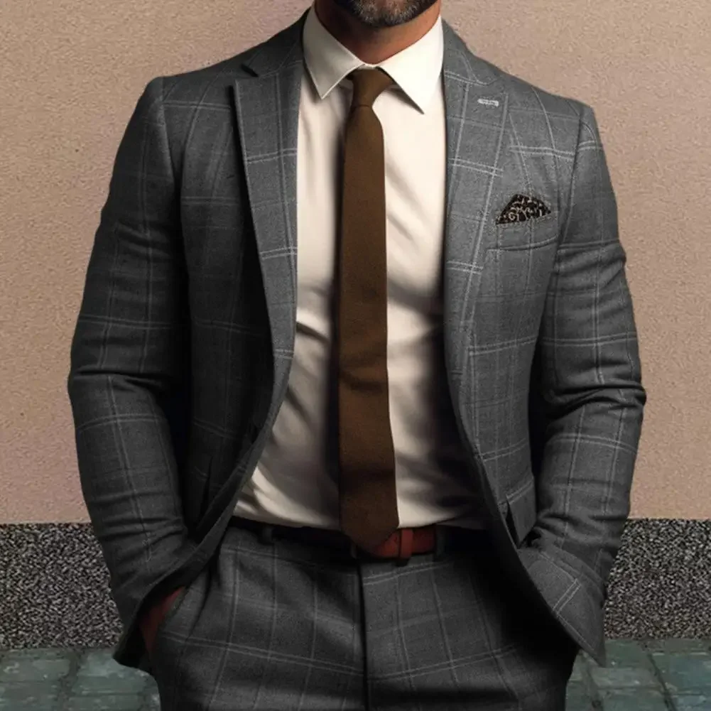Men Suit Jacket Formal Plaid Print Long Sleeve Single Button Closure Business Coat Mid Length Cardigan Work Office Coat
Men Suit Jacket Formal Plaid Print Long Sleeve Single Button Closure Business Coat Mid Length Cardigan Work Office Coat